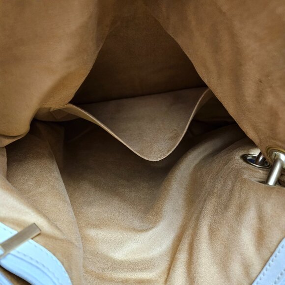 Jimmy Choo White Clutch with Gold Accents - Picture 16 of 16